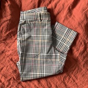 Old Navy High-Waist Pixie Ankle Pant Houndstooth Plaid Size 6